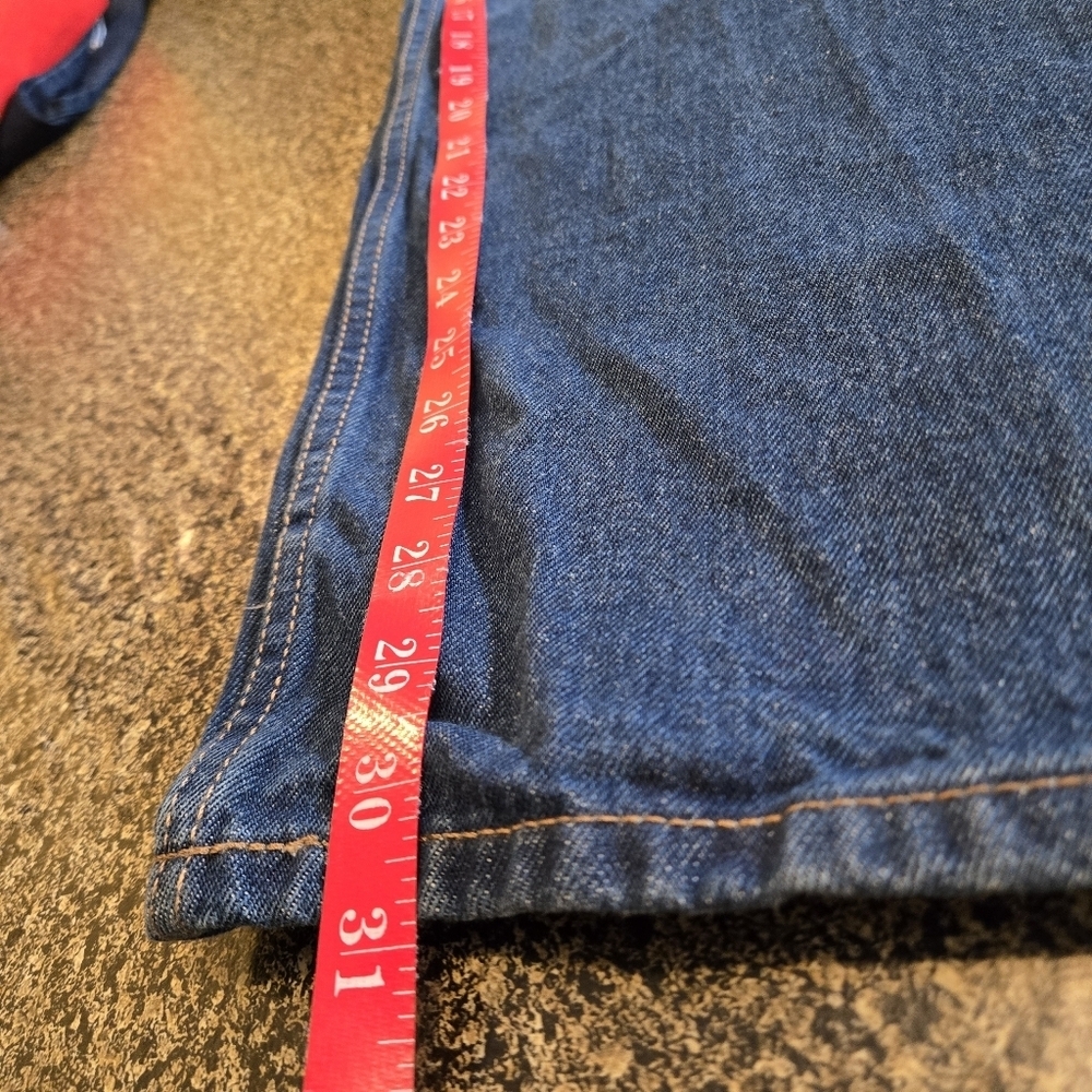 Kirkland Signature Mens 40x32 Heavyweight Denim All Cotton Dark Blue Jeans - Picture 15 of 16